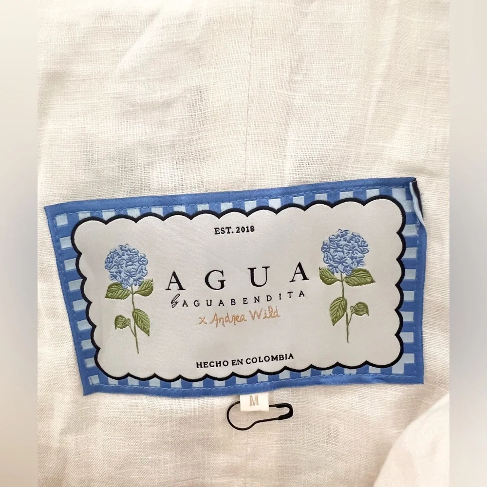 NEW Agua By Agua Bendita  Fontera Wild Embroidered Linen Midi Dress Size Medium. - Picture 5 of 10